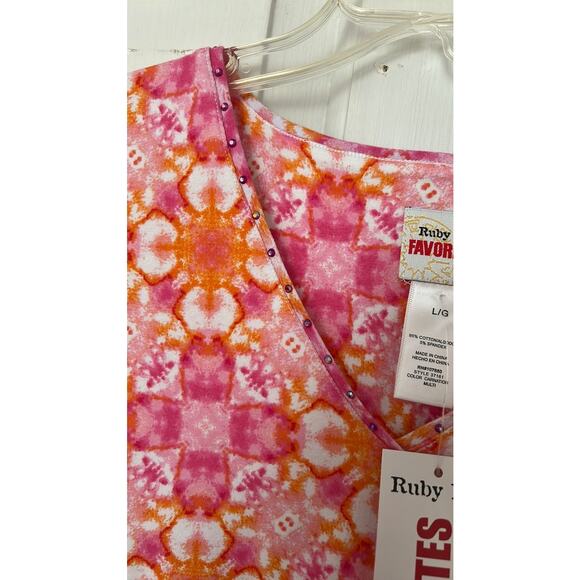 Ruby Rd. Printed Womans Shirt. Size Large - Picture 5 of 5